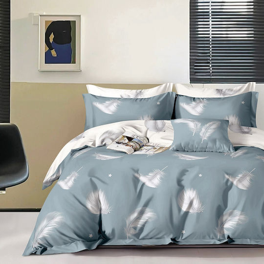 Beauty Home Set Duvet Cover Super King 220x240cm Turquoise 12282PMYD 3 Pieces