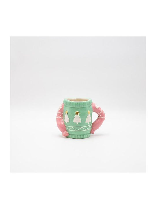 Eurolamp Christmas Mug Ceramic Green L15.5xW12.2cm.