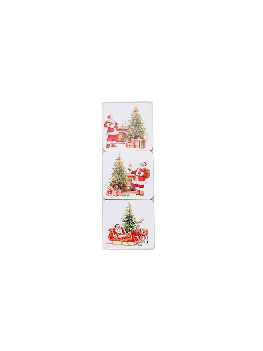 Eurolamp Set Christmas Coasters Fabric Red L9.5xW9.5xD24cm. 6pcs