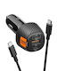 Spigen Φορτιστής Αυτοκινήτου 113W 3.25A με Θύρες: 1xUSB 2xType-C μαζί με Καλώδιο Type-C Μαύρο Χρώμα