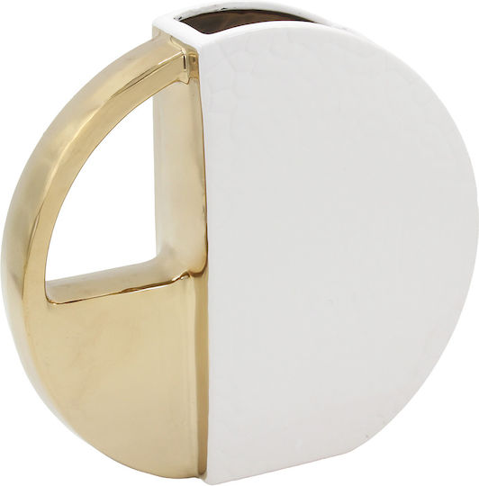 Keskor Διακοσμητικό Βάζο Κεραμικό Λευκό Φ25xΥ25cm