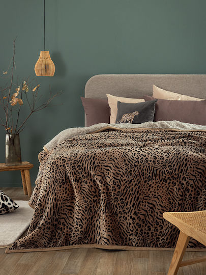 Palamaiki Yuki Fleece Blanket Super Double 220x240cm Brown