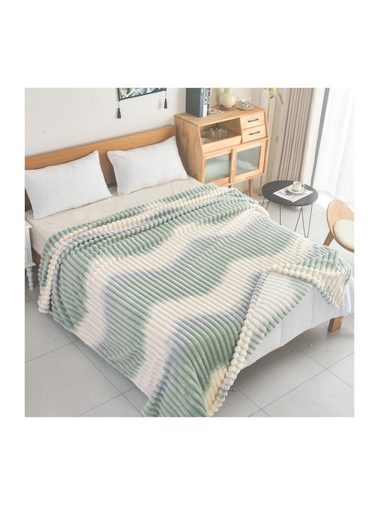 ForHome Κουβέρτα Fleece Μονή 160x220εκ. Μέντα