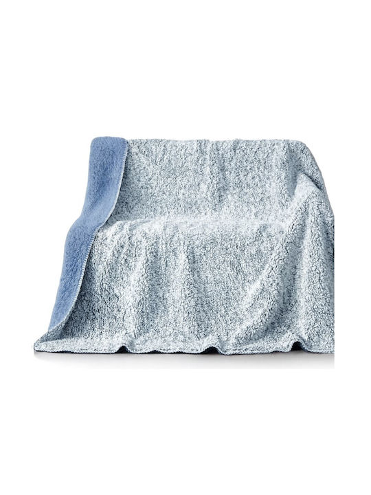 ForHome Sherpa Blanket Double 220x240cm Light Blue