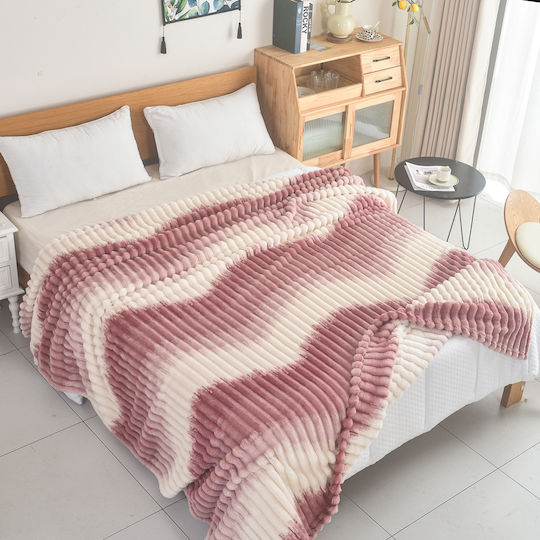 ForHome Decke Fleece Einlagig 160×220 cm Sandfarben