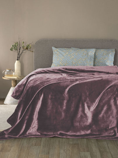 Palamaiki Lucy Pătură Polar Fleece Simplă 160x220 cm Mauve