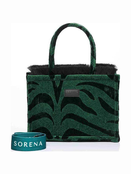 Animal Velvet Damentasche Tote Handtasche Petrol Blau