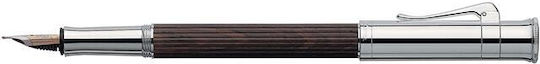 Graf Von Faber Castell Classic Platinum Grenadilla Wood 145522 Fountain Pen 4005401455202 Nibs Medium18k