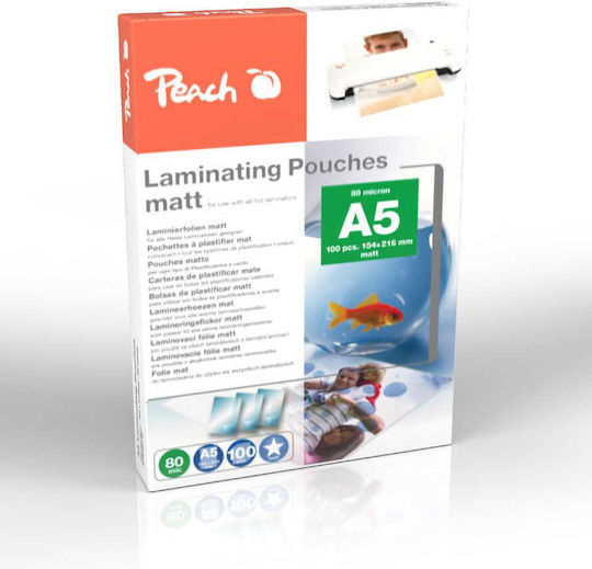 Peach Glossy Laminating Sheet A5 80 Microns