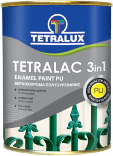 Tetralux Βερνικόχρωμα Πολυουρεθανικό Διαλύτου Tetralac 0.75lt Μαυρο