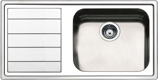 Apell Ένθετος Νεροχύτης Δεξιός Inox Σατινέ Μ100xΠ50cm Ασημί