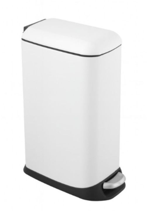 Vesta Inox Bathroom Basket Soft Close 12lt White