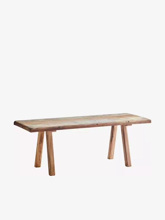 Bank Außenbereich Holz mit Kissen 125x45x46cm Bank Außenbereich Holz mit Kissen 125x45x46cm