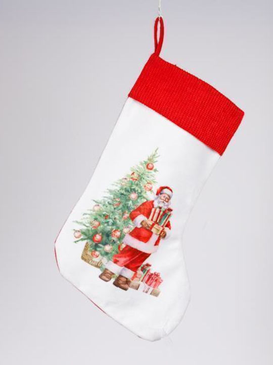 Christmas Decorative Polyester White Socks L43xW28xH34cm