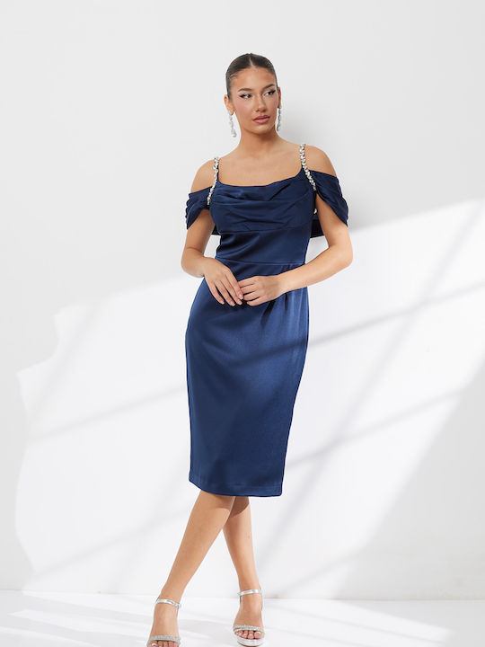 RichgirlBoudoir Summer Midi Evening Dress Blue