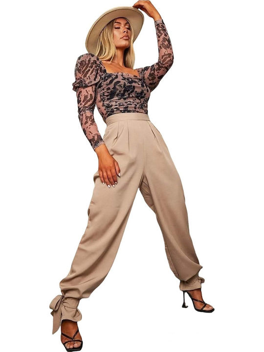 Women's Fabric Trousers Ecru