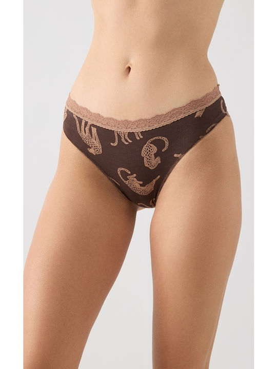 Minerva Fimelle Women's Brazil with Lace Brown