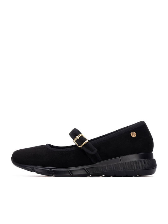 Xti Suede Ballerinas With strap Black