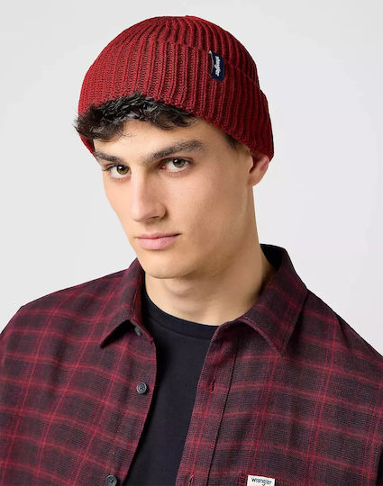 Sign Off Beanie Beanie Knitted in Red color