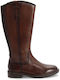 Leder Damenstiefel Tabac Braun