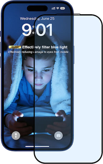 Anank 2.5d 5x Reinforced Anti Blue Light Screen Protector Iphone 17 Black