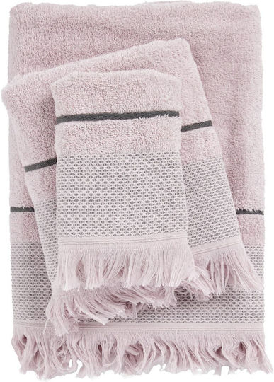Das Home Handtuch-Set 3 Stück 0838 Lila Gewicht 450gr/m²