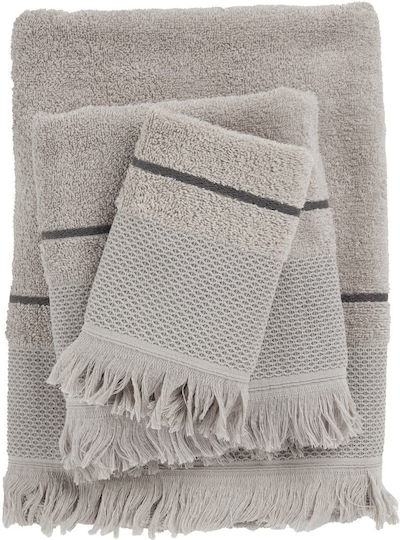 Das Home Σετ Πετσέτες Μπάνιου 3τμχ 0841 Grey Βάρους 450gr/m²