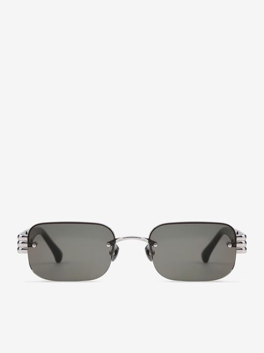 Projekt Produkt Men's Sunglasses with Silver Metal Frame and Silver Mirror Lens 476424