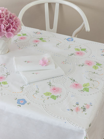 Palamaiki Față de masă Din Bumbac Set Vintage Beauty Nina Multicolor 180x270cm