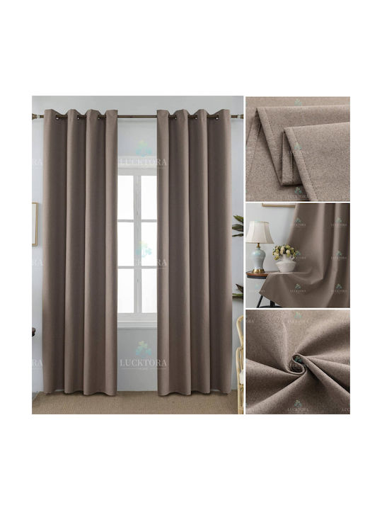 Lucktora Curtain Blackout with Grommet Brown LCT-8132 140x265cm