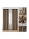 Lucktora Vorhang Verdunkelung mit Grommet Braun LCT-8182 140x265cm