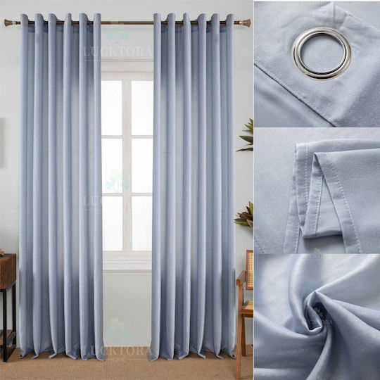 Lucktora Curtain with Grommet Blue LCT-11849 270x290cm
