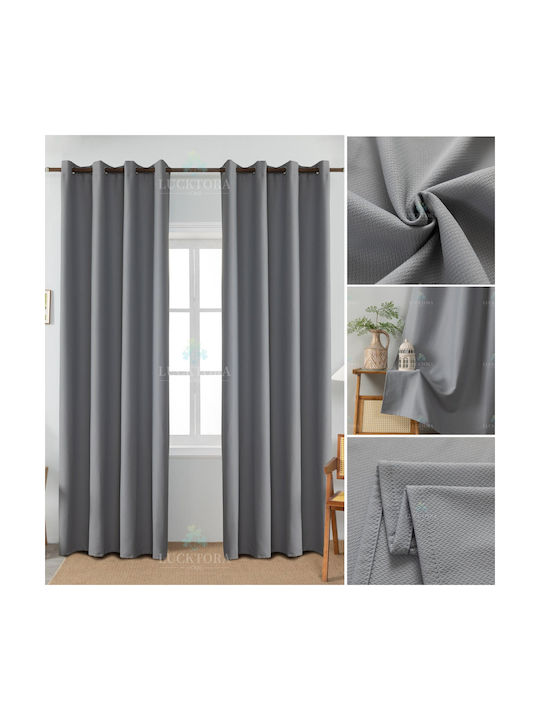 Lucktora Curtain Blackout with Grommet Gray LCT-8181 140x265cm
