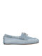 Suede Women's Loafers in Light Blue Color