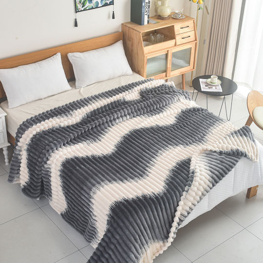 ForHome Κουβέρτα Fleece Μονή 160x220εκ. Ανθρακί