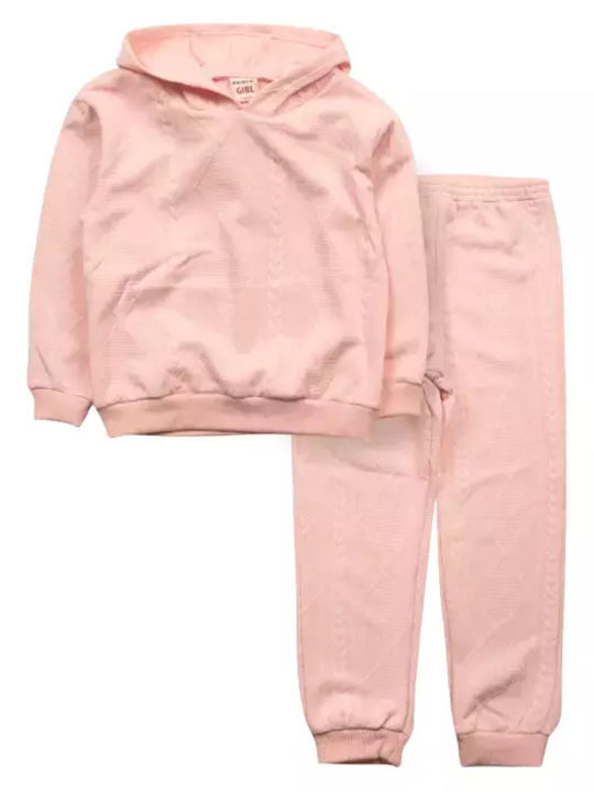 New College Kids Sweatpants Set Salmon 2pcs