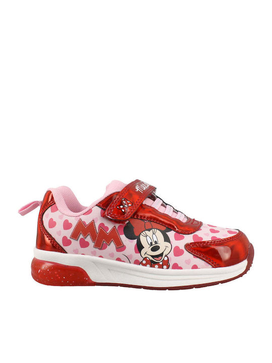 Kids Sneakers with Hoop & Loop Closure and Lights Pink