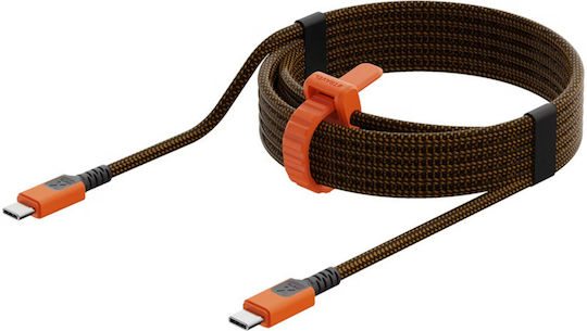 Xtorm Cablu Braided / Spiral USB 2.0 USB-C Masculin - USB-C 240W Power Delivery (PD) Portocaliu 1.5m MOB.ACC.00649