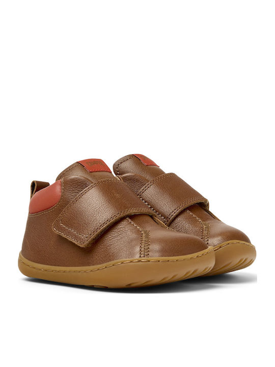 Peu Cami Leather Kids Boots with Velcro Brown