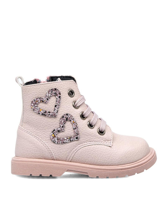 Ricco Mondo Leather Kids Boots Pink