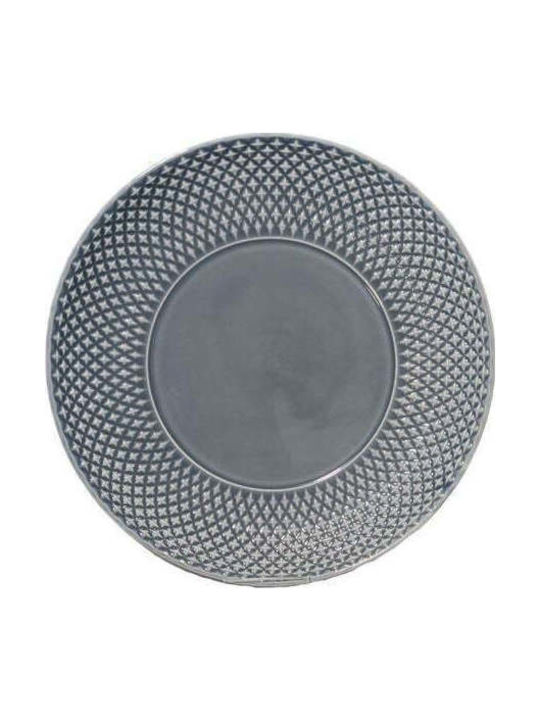 Bordallo Pinheiro Teller Untiefe Keramik Gray mit Durchmesser 28cm