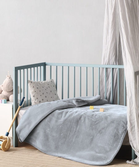 Kentia Κουβέρτα Κούνιας Baby Notte Γκρι 100x140εκ.