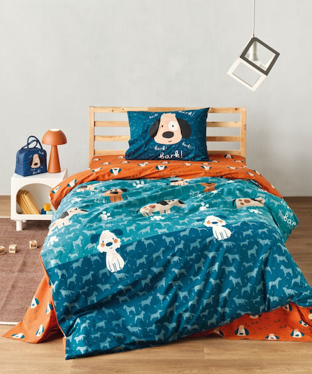 Kentia Set Cearceafuri Pentru Copii Single Pongo Albastru 160x270cm