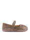 Balerini copii cu închidere Hoop & Loop Suede Roz