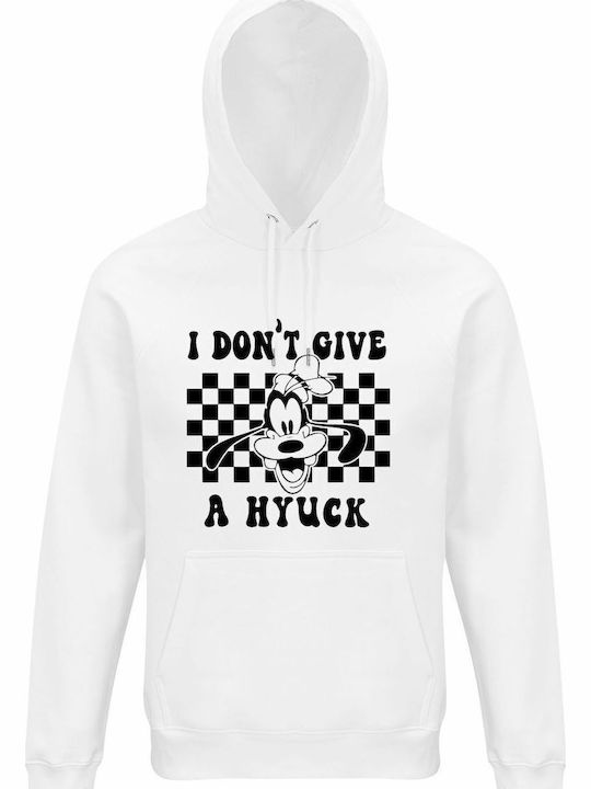 Unisex Kapuzenpulli Bio-Weiß "Goofy I Dont Give A Hyuck Lustiger Cartoon Hund"