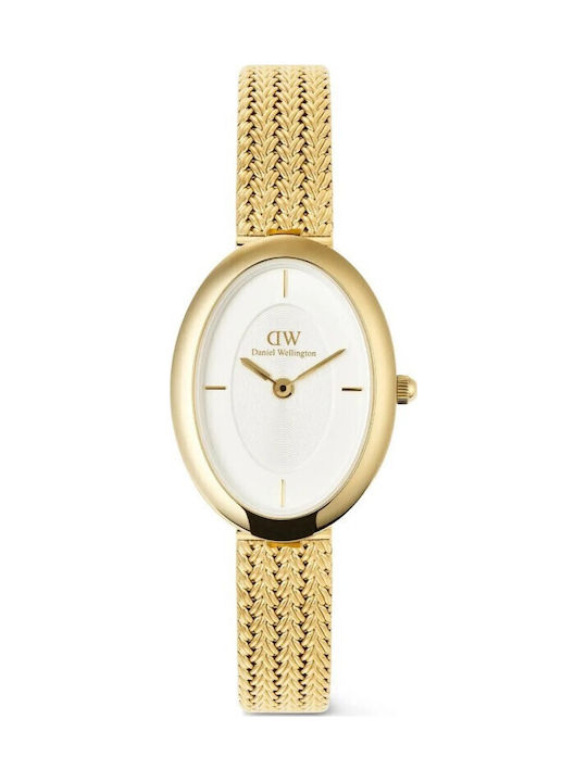Daniel Wellington Juliette Braided Γυναικείο Ρολόι Μπαταρίας με Χρυσό Μεταλλικό Μπρασελέ