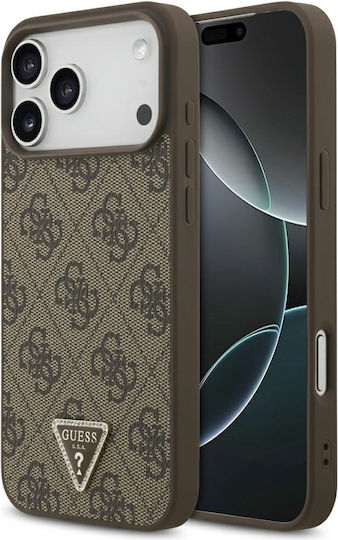 Guess Umschlag Rückseite Leder / Kunststoff / Silikon Braun (iPhone 17 Pro Max)
