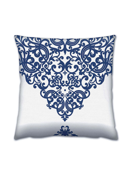Aberto Design Sofa-Kissen Weiß-Blau 43x43cm