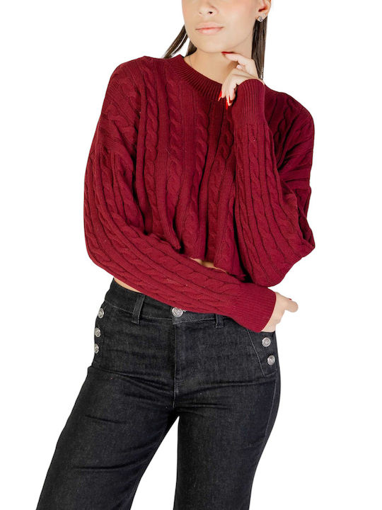 Only Γυναικείο Μακρυμάνικο Πουλόβερ Cabernet Red