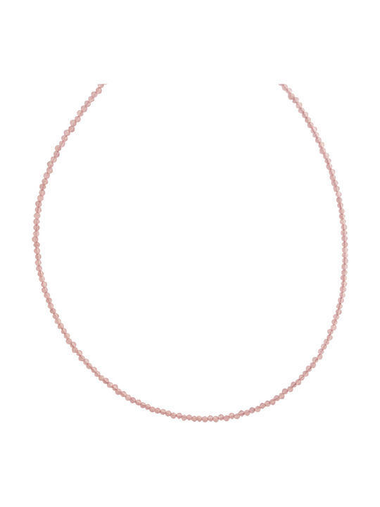 Theodora's Jewellery Pink Gold Plated Steel Necklace JT-K120925-Pink